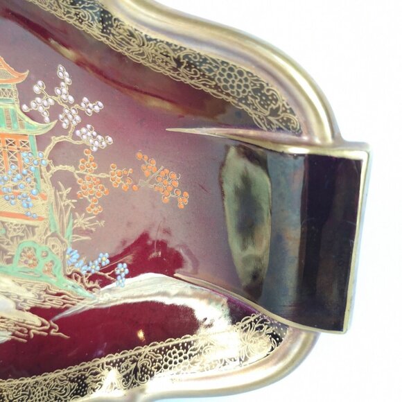 VINTAGE CARLTON WARE ROUGE ROYALE Japanese Mikado SERVING DISH 1930s ART DECO - Picture 5 of 16